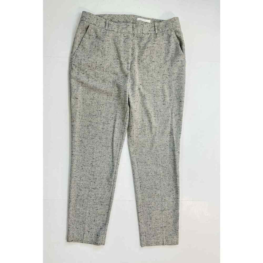 Hugo Boss Dress Pants Womens US 8 Light Gray Fleck Twill Wool Blend Trousers